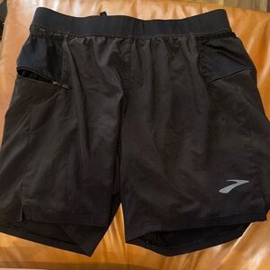 Men's Black Brooks running shorts
